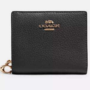Coach black and gold snap wallet